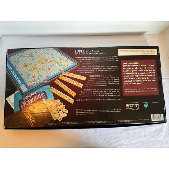 Super Scrabble Game 2004 Word Game Family Board Complete Classic Fun Crossword - Picture 2 of 7